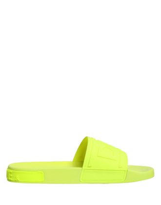 Dolce & Gabbana Green Rubber Slides Sandals Beachwear Mens Shoes
