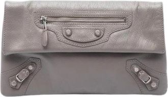 Balenciaga Pre-owned Motocross Envelope Clutch - Dames - Vintage Clutch - Grijs - ONE Size - Leer - Vintage
