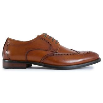 Simon Carter Mens Jones Brogue Shoes - Tan Leather - Size UK 11.5