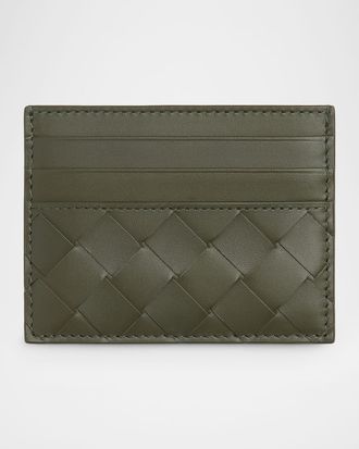 Bottega Veneta Mens Intrecciato Leather Card Case
