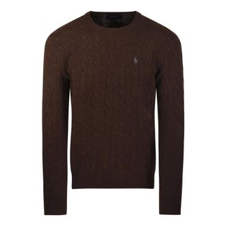 Ralph Lauren Round-neck Knitwear, male, Brown, Size: M Ralph Lauren Brown
