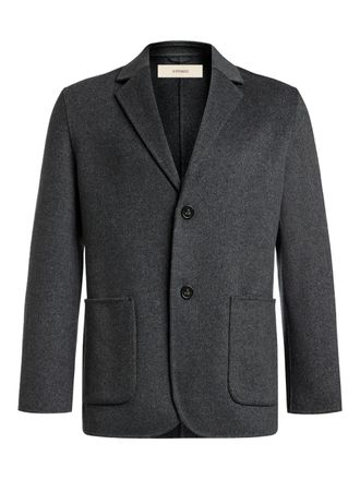 12 Storeez notched wool-cashmere blazer - men - Merino/Cashmere - L - Grey