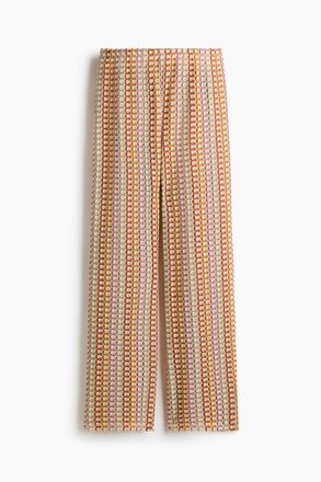 H&M Hose im H&auml;kellook - Hellbeige/Lila/Gr&uuml;n