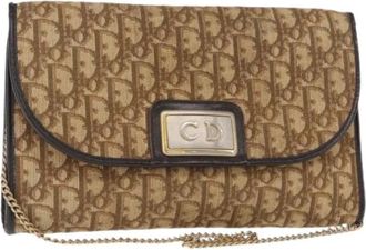 Dior Pre-owned Clutches, female, Brown, Size: ONE SIZE Pre-owned Vintage Trotter Shoulder Bag
