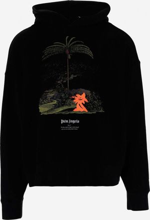 Palm Angels Black Print Hoodie