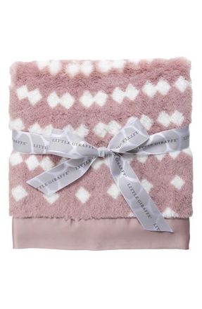 Little Giraffe String of Pearls Luxe Baby Blanket in Dusty Pink at Nordstrom