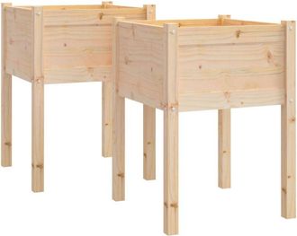 vidaXL Garden Planters 2 pcs 50x50x70 cm Solid Pinewood Vidaxl