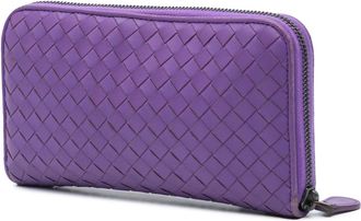 Bottega Veneta Portemonnaies - Leather Intrecciato Zip Around Wallet - Gr. unisize - in Orange - für Damen