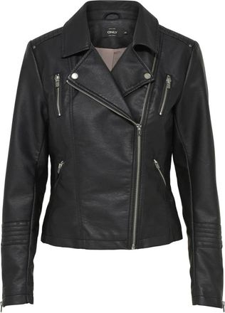 Only Onlgemma Synthetic Leather Jacket - Dames - Zomerjassen - Zwart - S - Leer - Jassen