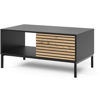 Vicco Tavolino Eliza, Nero/quercia, 90 x 50 cm con un cassetto