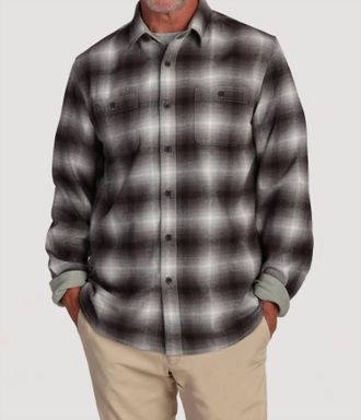 True Grit Fire Mountain Plaid Flannel Shirt In Grey