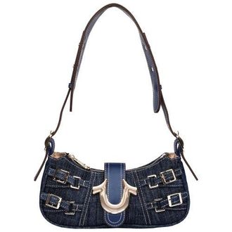 True Religion Multi-Strap Denim Shoulder Bag in Dark Denim at Nordstrom