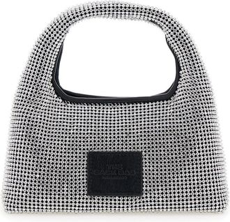 Marc Jacobs Womens Metallic Handbag With Crystal Embellishments Aluminium Mesh Handbags Hand Bags