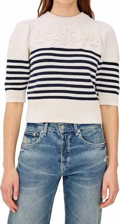 Rails Martha Sweater In Ivory Navy Floral Stripe