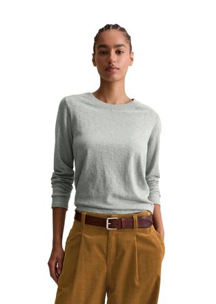 Marc O'Polo Denim Longsleeve MARC OPOLO DENIM, Damen, Gr. XL, stone melange, Jersey, Obermaterial: 100% Baumwolle, meliert, Rundhals, Shirts Longsleeve, regular aus Hea