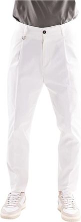 Paolo Pecora Slim-fit Broeken - Heren - Slim Fit Broeken - Wit - S - Katoen - Broeken