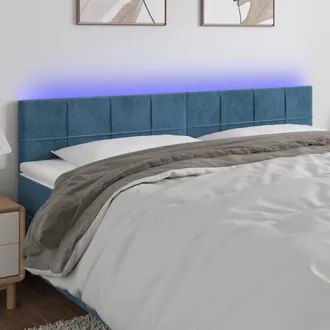 vidaXL Cabecero Con Led De Terciopelo Marr&oacute;n Oscuro 160x5x78/88 Cm Vidaxl
