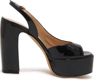 Roberto Festa Milano Zwarte Patent Sandaal met 12cm Hak - Dames - Sandalen met hakken - Zwart - 36 EU - Schoenen