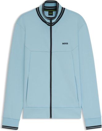 BOSS Zip-up sweatshirt with striped trims