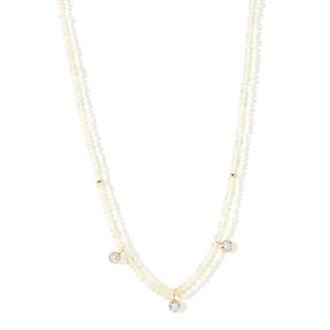 Joy Dravecky Jewelry Womens Lana Beaded Ethiopian Opal Necklace In White