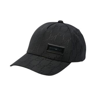 Emporio Armani Accessoires, Heren, Zwart, ONE Size, Monogram Jacquard Baseball Cap