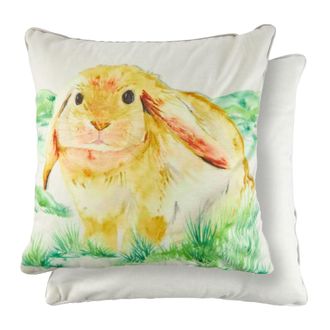 Emma Barclay Watercolour Animals Velvet Cushion Cover with Bunny Print - Emma Barclay | TJ Hughes