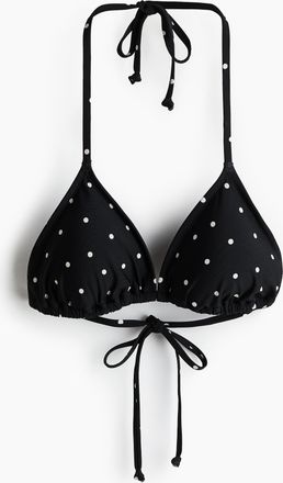 H&M Wattiertes Triangel-Bikinitop - Schwarz