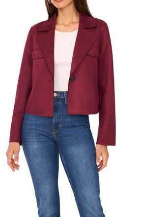 Vince Camuto One-Button Faux Suede Jacket in Grape Wine at Nordstrom Rack, Size Large
