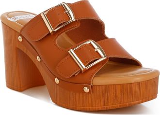 Rag & Co. Kenna Double Buckle Strap Platform Sandal in Tan at Nordstrom Rack, Size 8.5
