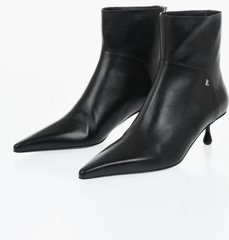 Jimmy Choo London Leather Pointed Toe Ankle Boots 6 cm Heel size 41