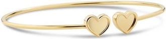 Devata Double Sweet Heart Bangle Bracelet in 14K Gold in Yellow Gold at Nordstrom