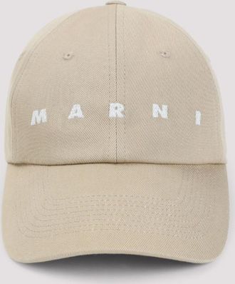 Marni Beige Logo Baseball Hat