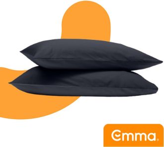 Emma Percal Kussenslopen 50x70 cm Groen Eucalyptus&Beige