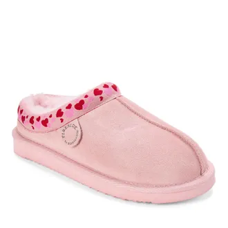 Dearfoams Fireside by Dearfoams Womens Greta Genuine Shearling Clog Slipper with Taping