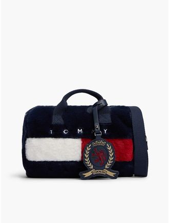 Tommy Hilfiger Womens Tommy Jeans Faux Fur Micro Duffel Bag - Navy Blue - OS