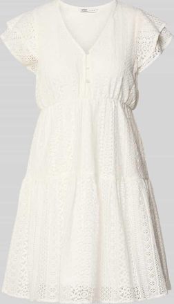 Only Tailliertes Blusenkleid aus Baumwoll-Mix Modell HELENA in Offwhite, Gr&ouml;&szlig;e XL