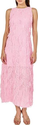endless rose Texture Fringe Sleeveless Maxi Dress in Pink at Nordstrom, Size X-Small