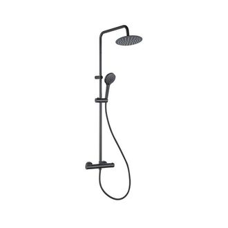 Adema Sparkle 2.0 regendoucheset - thermostaat hoofddouche - 20cm - handdouche - 3 standen - zwart