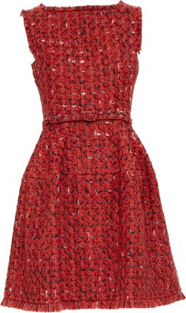 Oscar De La Renta boucle tweed fit flare dress
