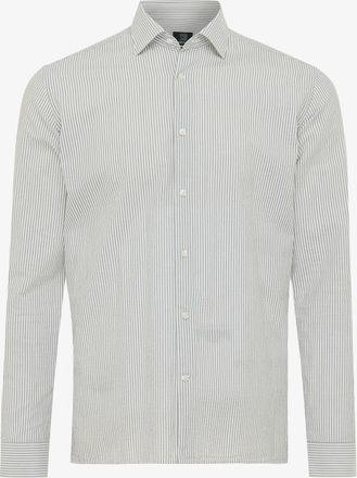 Genti Shirt seersucker | Donkerbruin