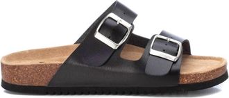 Xti Womens Double Strap Buckle Sandals In Black