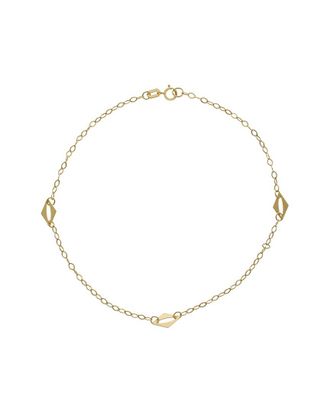 Italian Gold, Inc 10K Diamond Shape Station Anklet