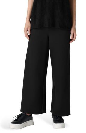 Eileen Fisher Ponte Wide Leg Pants in Black at Nordstrom, Size Petite P Petite