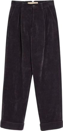 Valentino Washed Velvet Pants - Heren - Wijde Broeken - Blauw - L - Katoen - Broeken