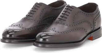 Santoni Schoen met veters - Heren - Nette schoenen - Bruin - 43 EU - Leer - Schoenen