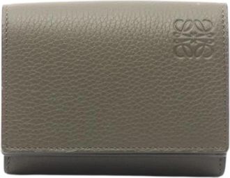Loewe Pre-owned Trifold Portemonnee - Dames - Vintage Accessoires - Groen - ONE Size - Leer - Vintage
