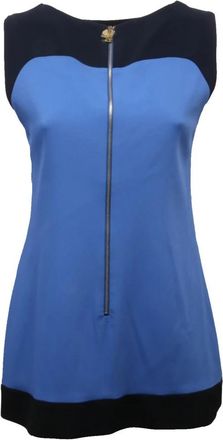Fay Mouwloze top in zwart zijdeblend - Dames - Tops zonder mouwen - Blauw - S - Tops