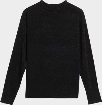 Kobi Halperin Lisa Funnel-Neck Shimmer Knit Sweater