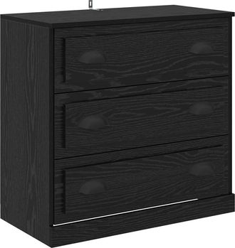 vidaXL Vidaxl Credenza Rovere Nero 70 X 35,5 X 67,5 Cm Legno