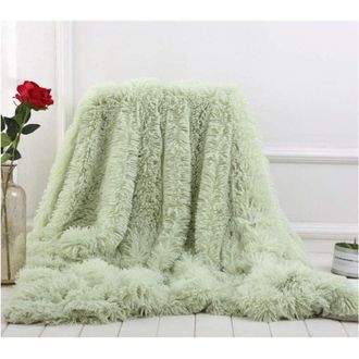 OEM Manta De Piel Sint&eacute;tica Supersuave Y Mullida, Manta Polar Vers&aacute;til, C&aacute;lida Y C&oacute;moda Para Dormitorio, Sof&aacute; O Viajes - Verde 130x160cm